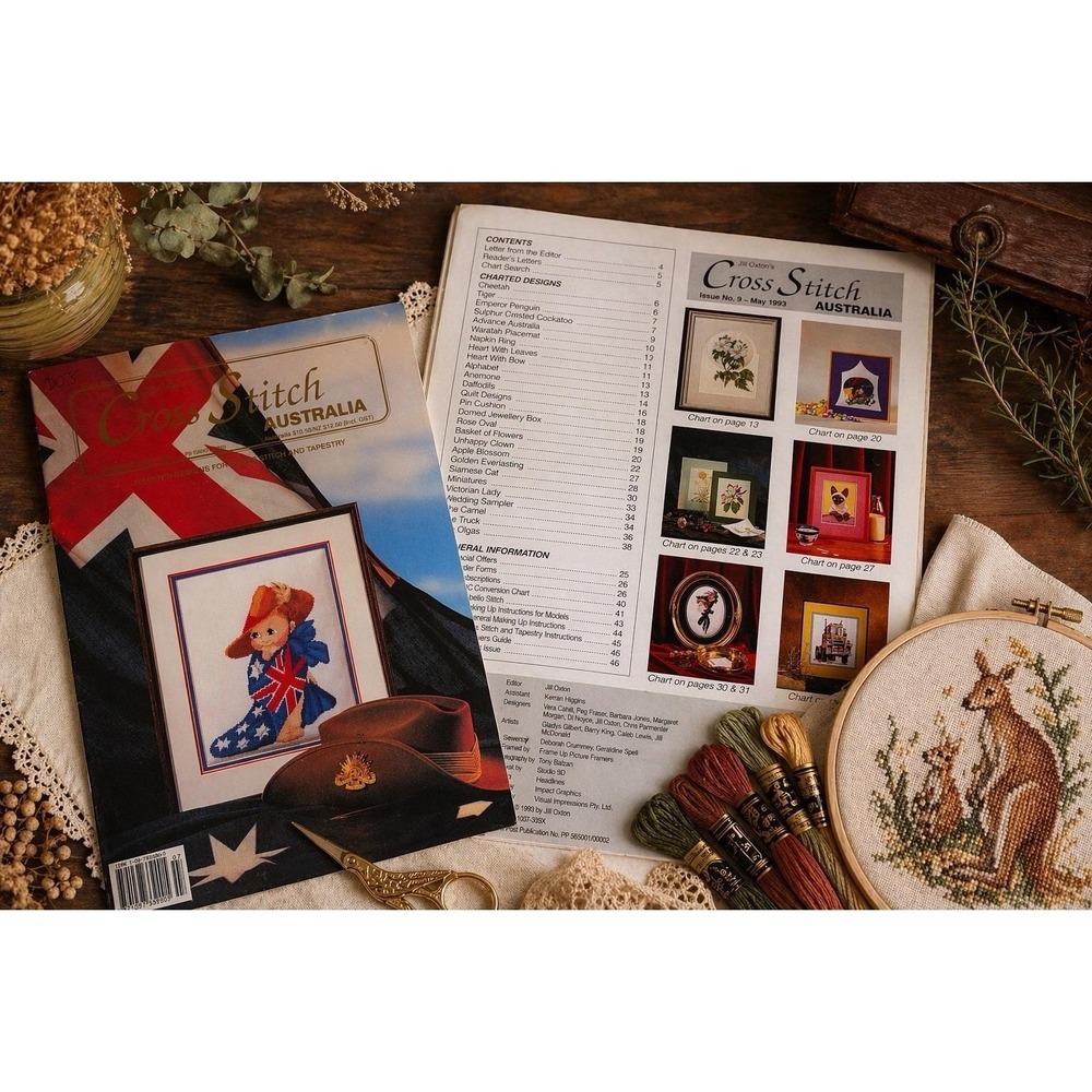 Vintage May 1993 Cross Stitch‎ Australia Jill Oxton Booklet Several Patterns